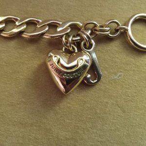 Vintage Juicy Couture Gold Charm Starter Bracelet Toggle 7.5"